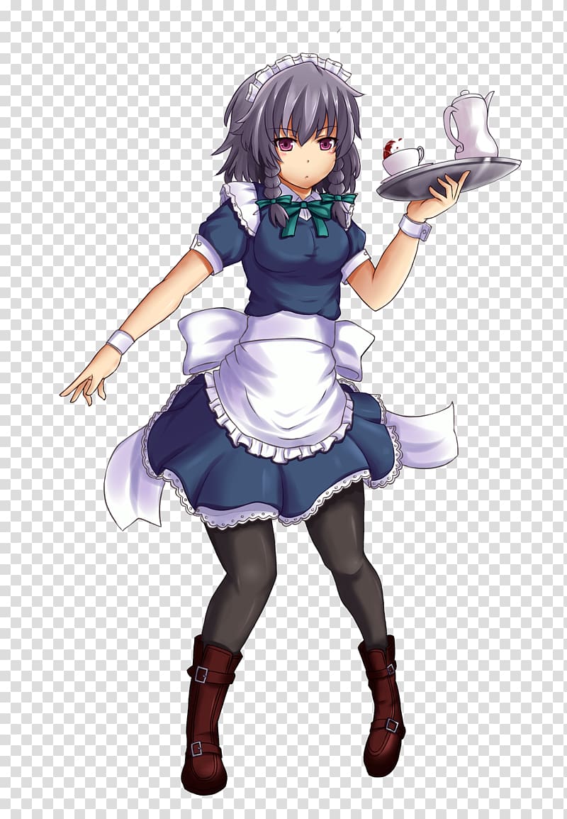 Costume Mangaka Anime Uniform Purple, sakuya izayoi fan art transparent background PNG clipart