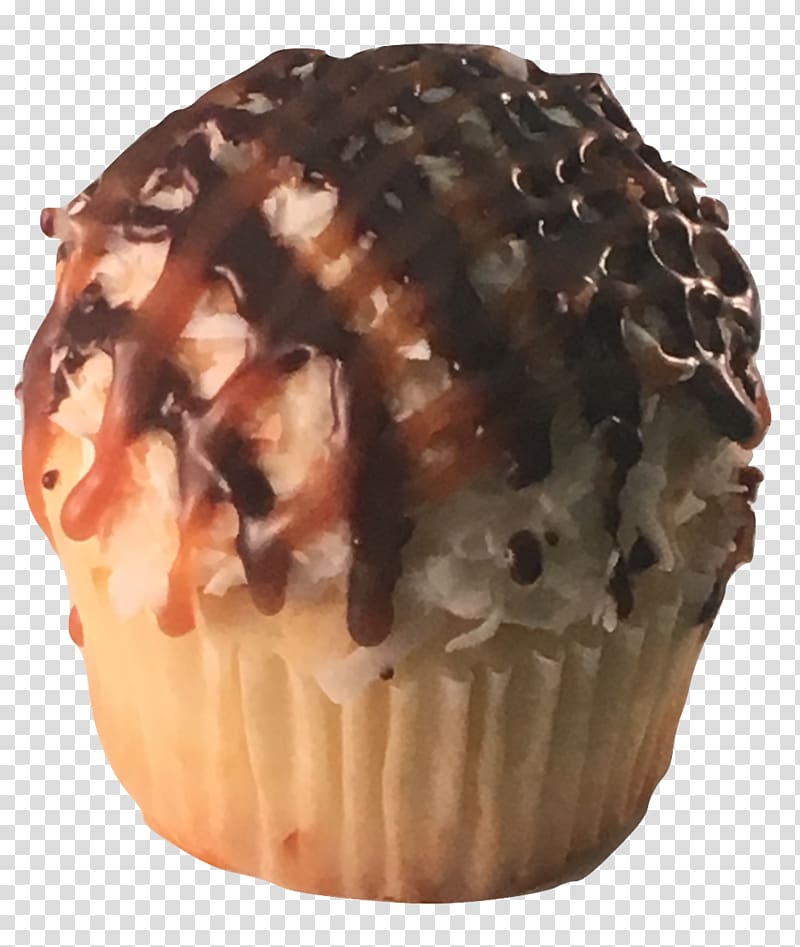 Cupcake Muffin Chocolate Praline Flavor, drizzle transparent background PNG clipart