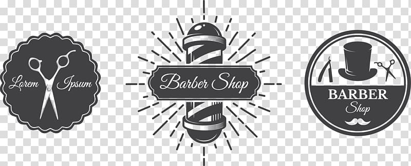 Barbers pole Logo Barbershop, Barber decorative flag pattern transparent background PNG clipart