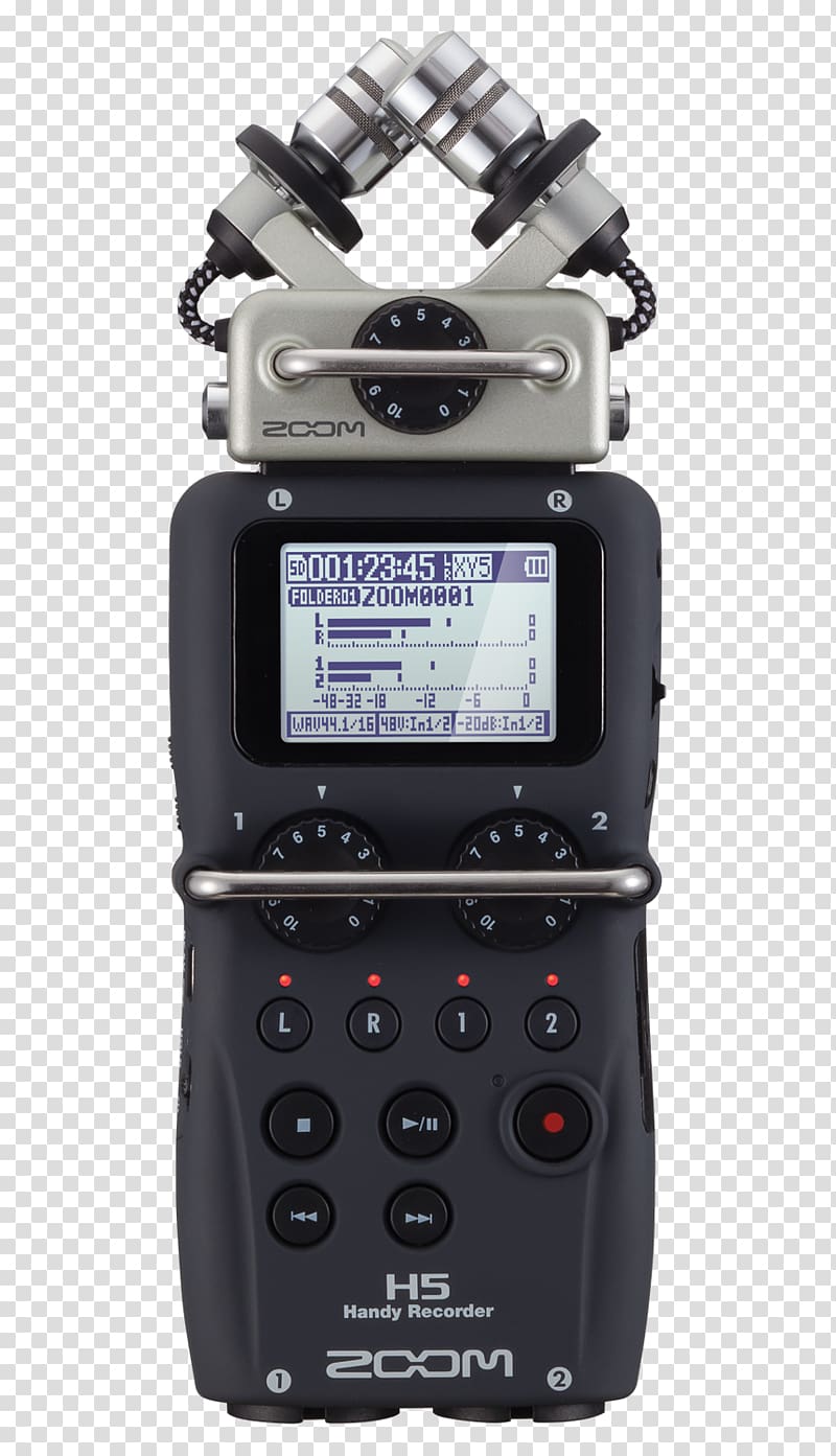 Microphone Zoom Corporation Zoom H5 Handy Recorder Sound Recording and Reproduction Digital audio, video recorder transparent background PNG clipart