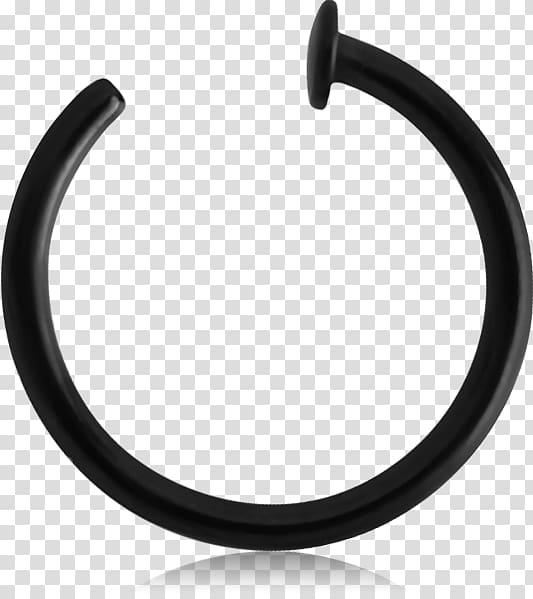 Curved black metal illustration, Nose piercing Body piercing, nose, people,  auto Part png | PNGEgg