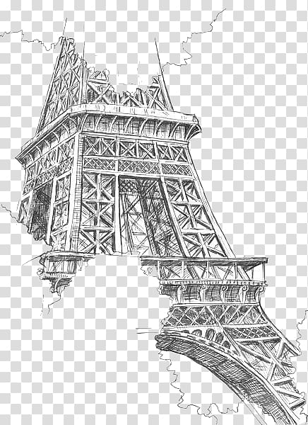 Eiffel Tower Drawing Painting Sketch, Korea landmark transparent background PNG clipart