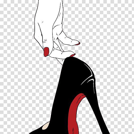 black heel illustration, Bacon Drawing Hand Sketchbook Ideas Illustration, Hand holding red nails heels transparent background PNG clipart
