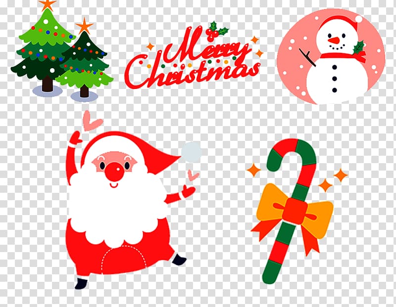 A group of Christmas cartoon patterns transparent background PNG clipart