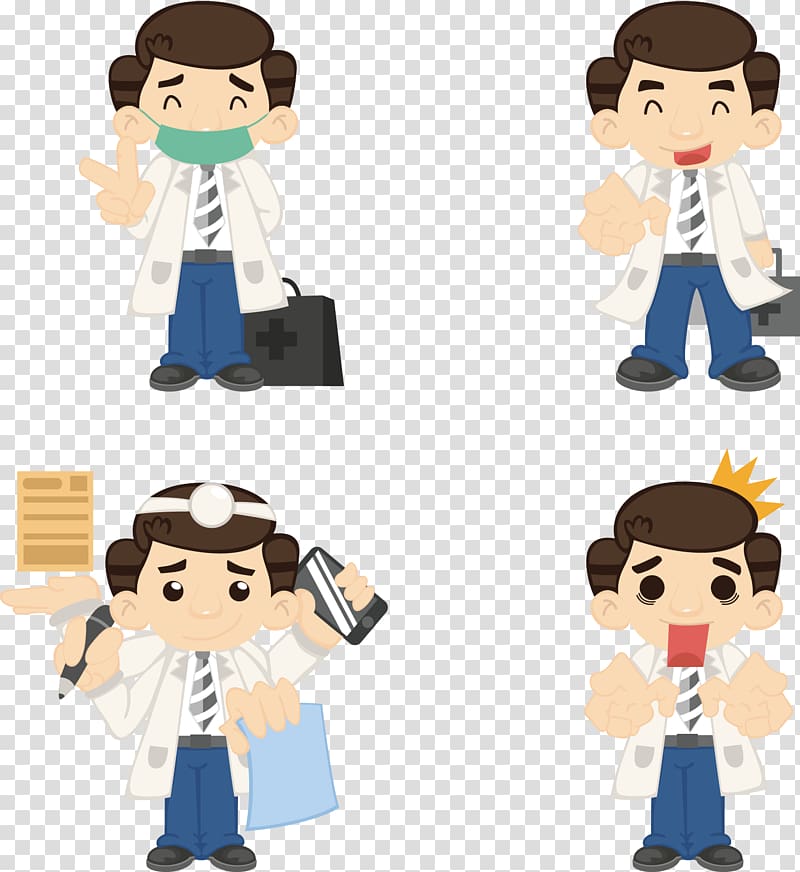 Respirator Physician, Doctor cartoon elements transparent background PNG clipart