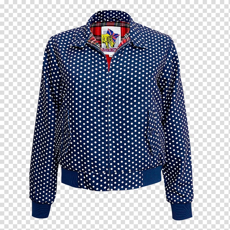 Polka dot Harrington jacket Blouse Clothing, polka dotted jacket transparent background PNG clipart