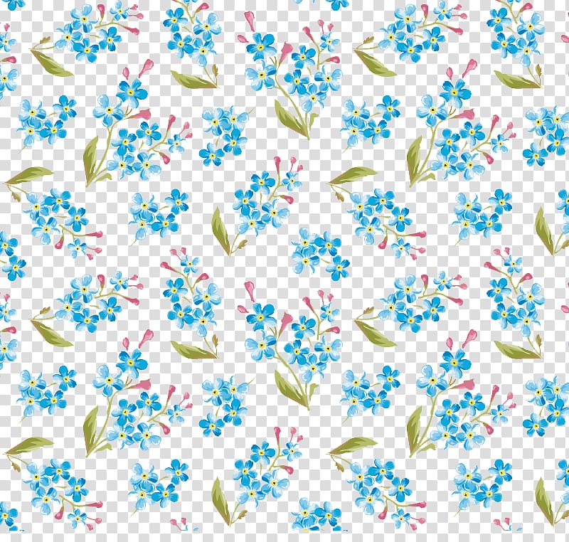 multicolored flower graphic illustration, Watercolour Flowers Watercolor painting Pattern, Blue watercolor floral seamless background material transparent background PNG clipart