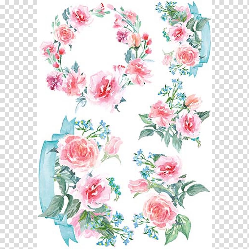 Garden roses Floral design Wreath Watercolor painting Flower, Decoupage Vintage transparent background PNG clipart Garden roses Floral design Wreath Watercolor painting Flower, Decoupage Vintage transparent background PNG clipart