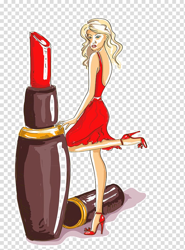 Fashion illustration Lipstick Drawing, lipstick transparent background PNG clipart
