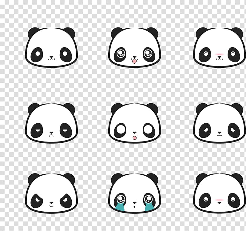 panda emoji illustration, Giant panda Bear Red panda , Panda Avatar transparent background PNG clipart