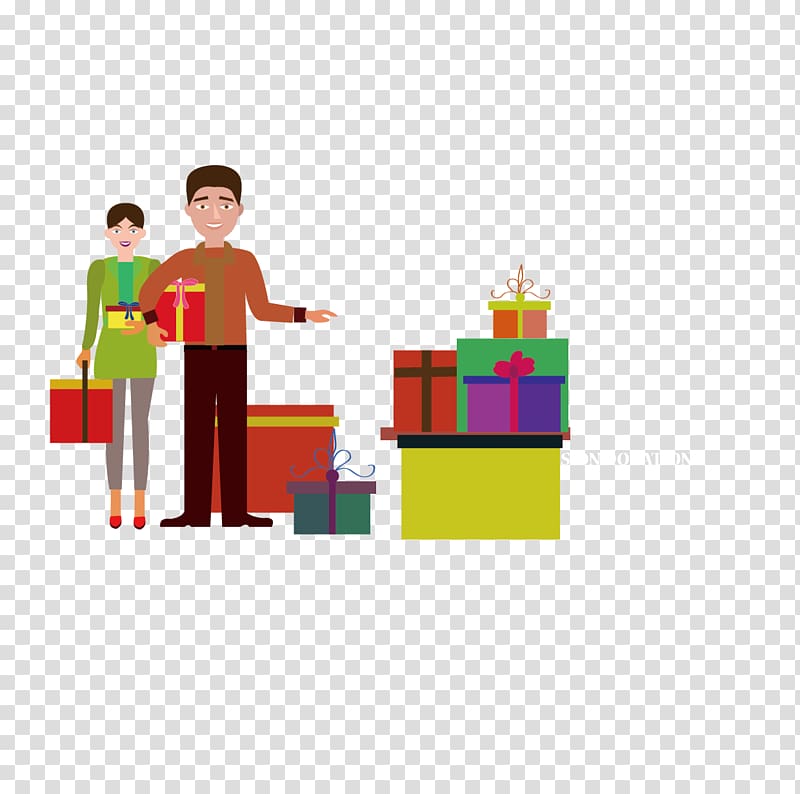 Gift New Year, Chinese New Year to buy gifts for family transparent background PNG clipart