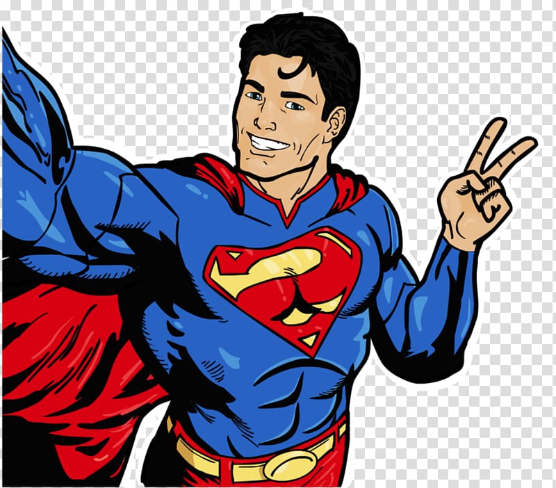 Superman Superhero Man of Steel Drawing Comics, selfie transparent background PNG clipart