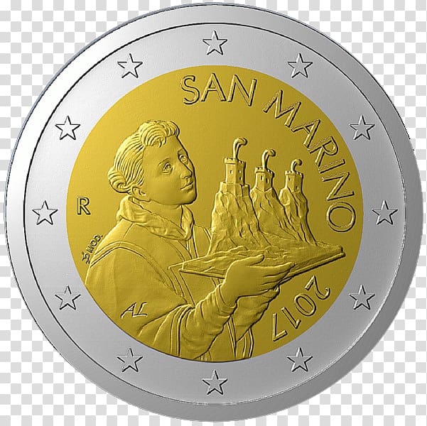 Euro coins 2017 Games of the Small States of Europe 2 euro coin 2 euro commemorative coins, 2 Euro Coin transparent background PNG clipart