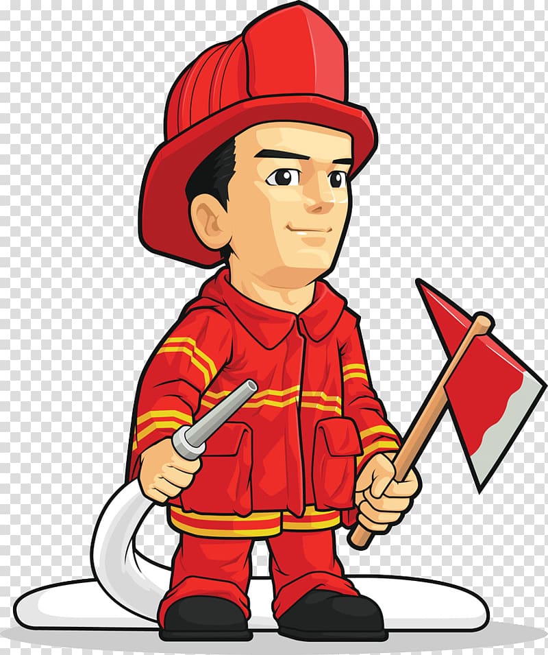 cartoon fireman transparent background PNG clipart