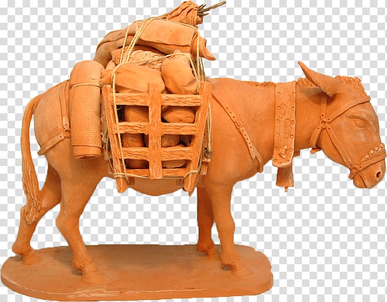 Santons J.JOUVE Âne Pack saddle Pack animal, Bate transparent background PNG clipart