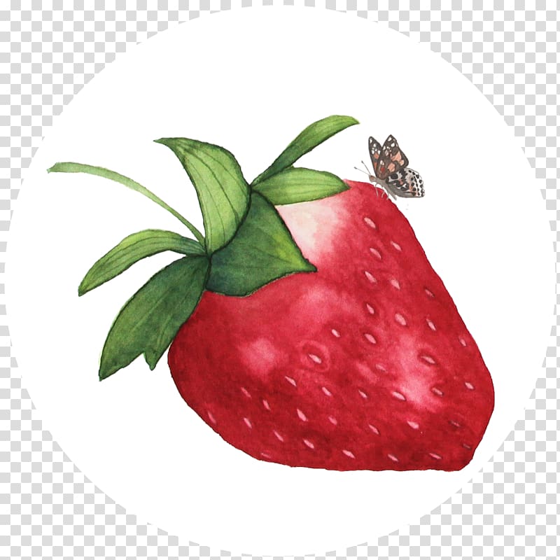 Strawberry Watercolor painting Accessory fruit Food, watercolor butterfly transparent background PNG clipart