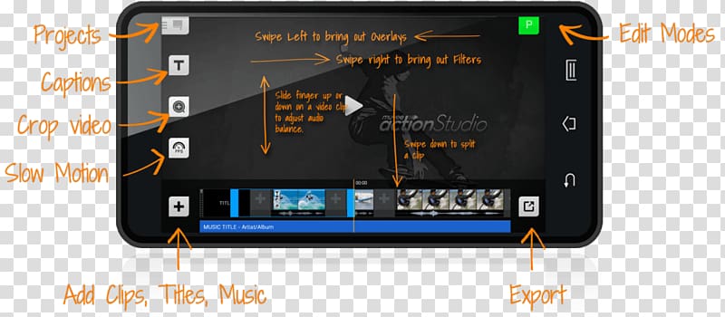 Smartphone Video editing Android, retouching studio transparent background PNG clipart