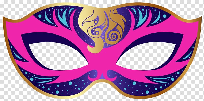 pink, blue, and gold masquerade mask , Carnival Mask , Pink and Blue Carnival Mask transparent background PNG clipart