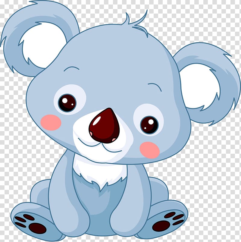 blue and white sitting koala art, Baby Koala Bear , Blue bear transparent background PNG clipart