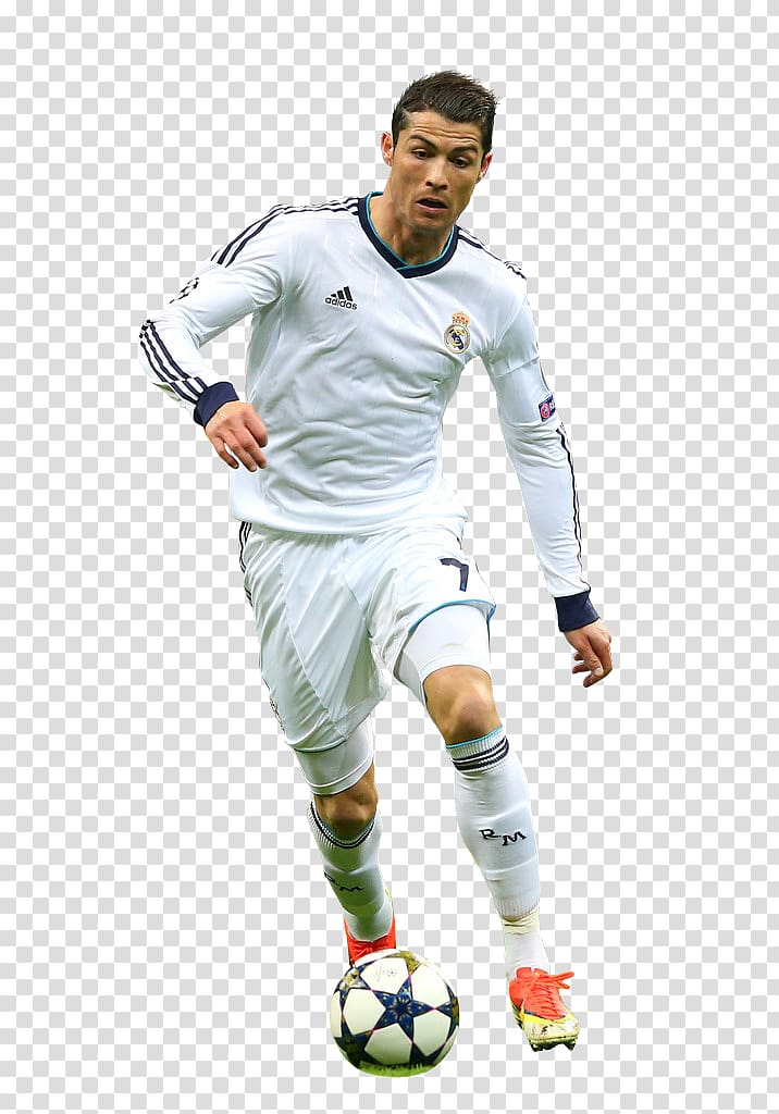 man in white and black adidas jersey sweatshirt and white shorts playing soccer, Cristiano Ronaldo Real Madrid C.F. Football player Sport, cristiano ronaldo transparent background PNG clipart