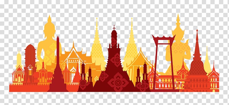 buildings and statues illustration, Bangkok , thailand transparent background PNG clipart