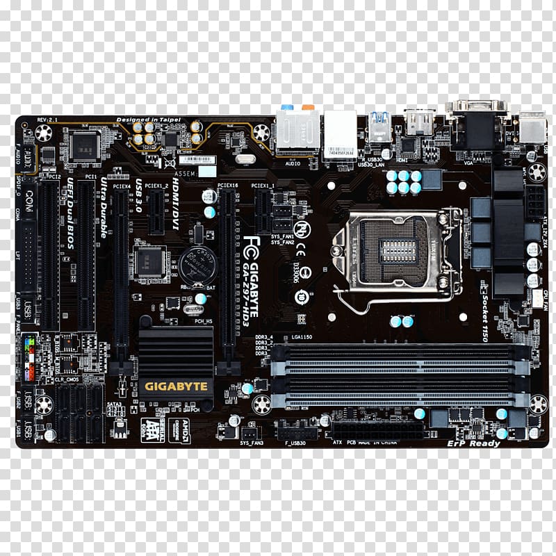 Intel LGA 1150 Motherboard Gigabyte GA-Z97-HD3 Gigabyte Technology, intel transparent background PNG clipart