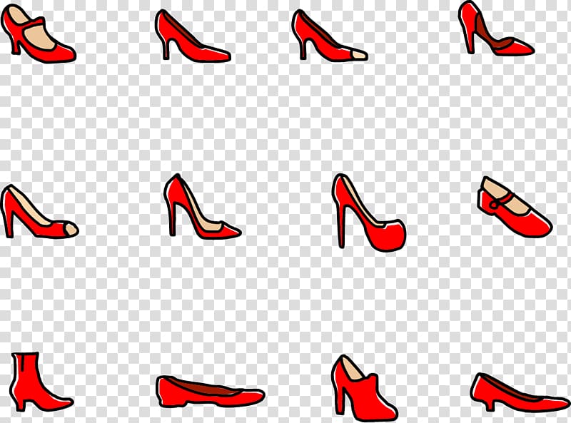 Shoe Red High-heeled footwear, Big red shoes transparent background PNG clipart