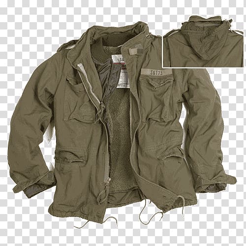 M-1965 field jacket Military surplus Olive, jacket transparent background PNG clipart
