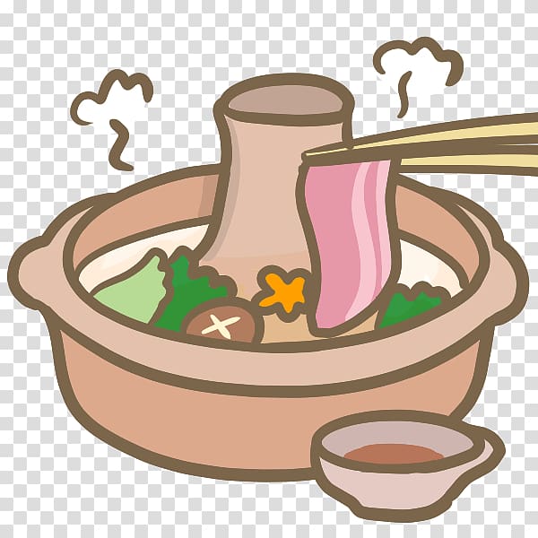 Shabu-shabu Nabemono Hot pot Buffet Japanese Cuisine, Cartoon work transparent background PNG clipart