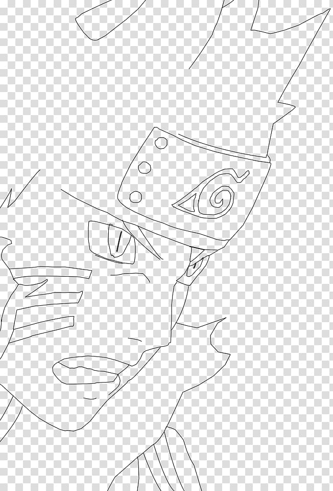 Line art Black and white Drawing graphy Naruto, naruto, white, face png