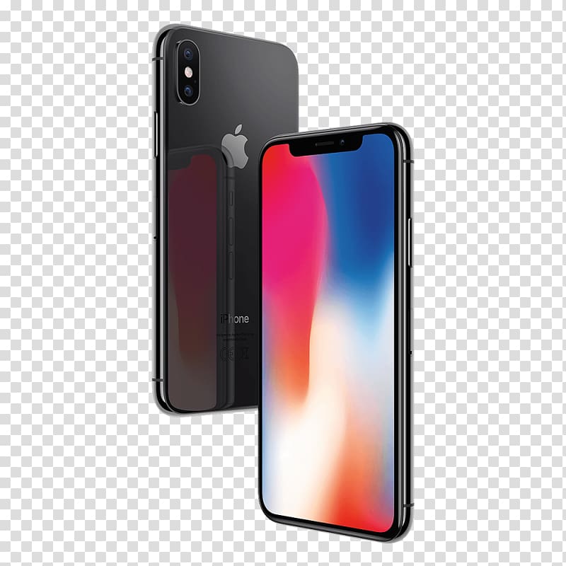two space gray iPhone X's, IPhone 8 Plus Apple A11 Telephone, iphone x transparent background PNG clipart