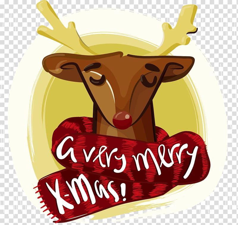 Rudolph Reindeer Santa Claus Christmas, Reindeer Illustration transparent background PNG clipart