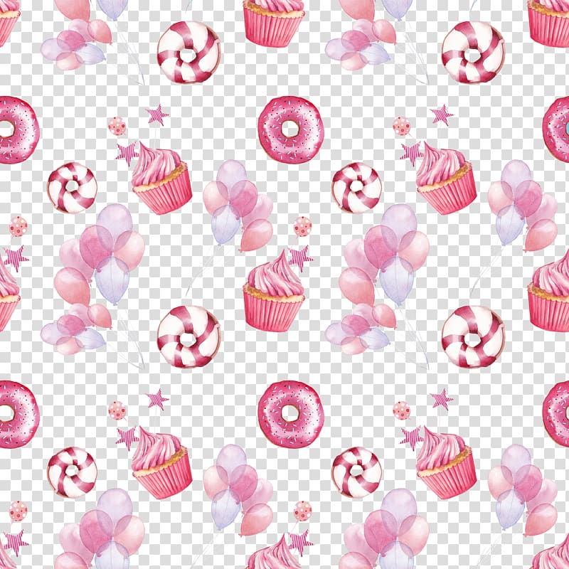 Cupcake Muffin Watercolor painting Illustration, Cute pink watercolor illustration transparent background PNG clipart