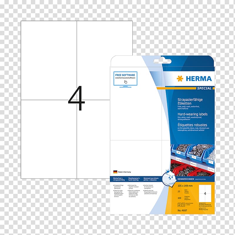 Label Standard Paper size Herma Millimeter, etikett transparent background PNG clipart