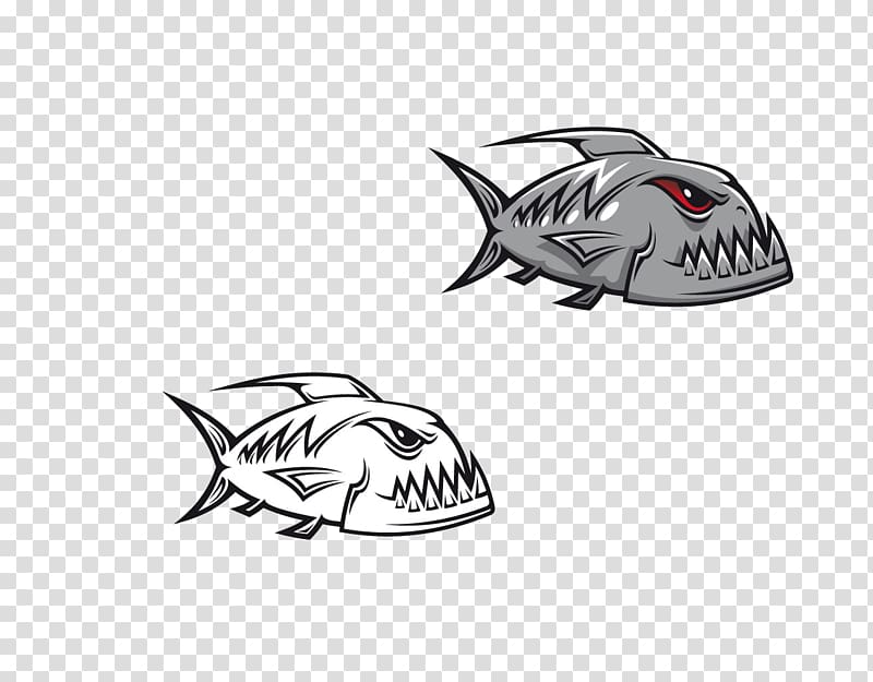 Piranha Cartoon , Vicious fish transparent background PNG clipart