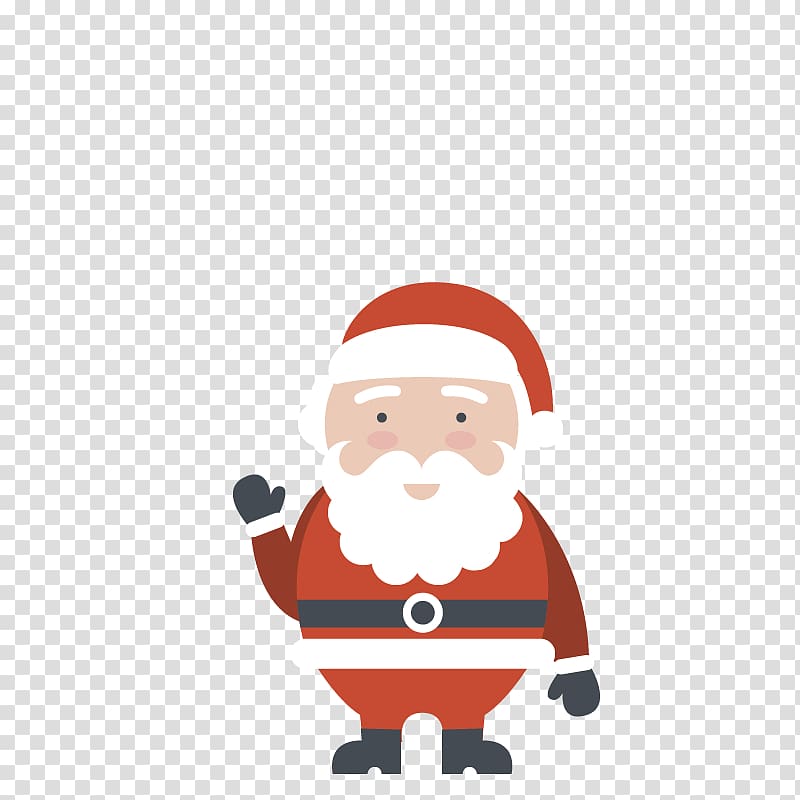 Santa Claus Christmas Illustration, Cute waving Santa Claus transparent background PNG clipart