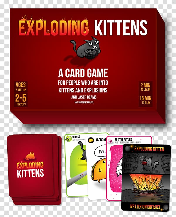 Exploding Kittens Mahjong Card game Board game Playing card, card game transparent background PNG clipart