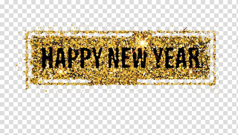 Gold Sequin, Happy,New,Year transparent background PNG clipart