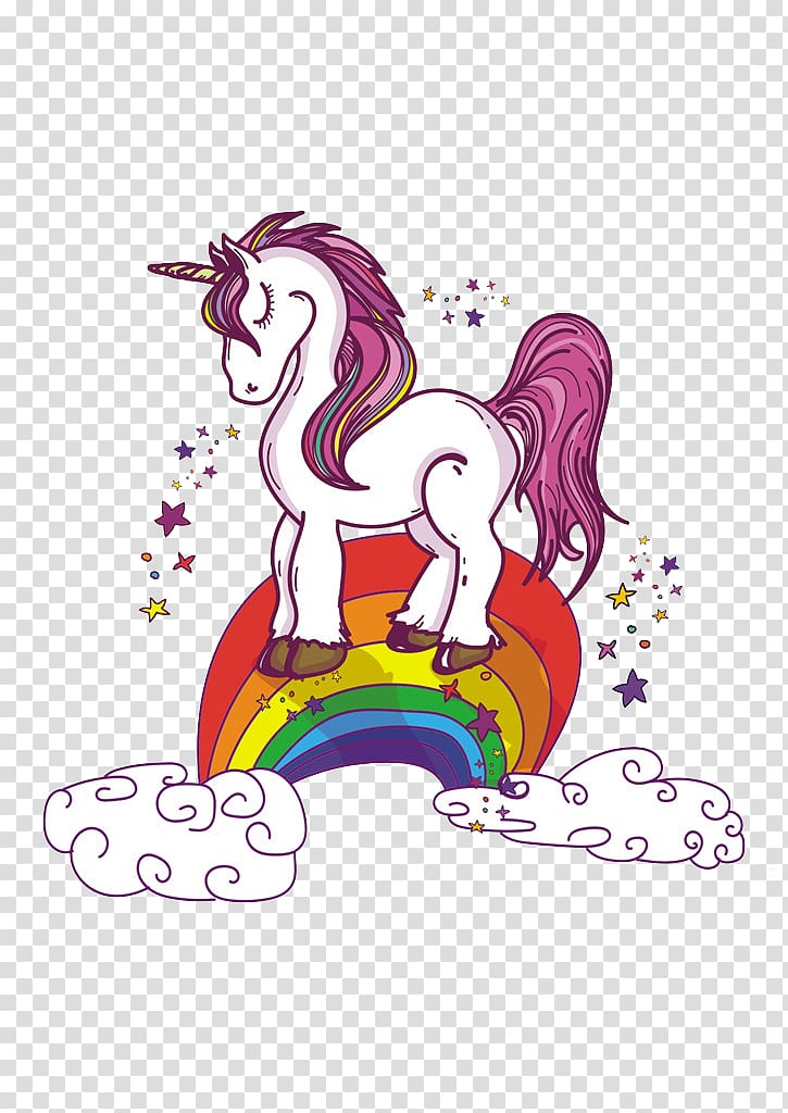 unicorn , Unicorn Rainbow Illustration, Rainbow Unicorn transparent background PNG clipart