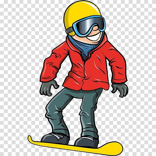 Winter Olympic Games Snowboarding Cartoon, Ski man transparent background PNG clipart