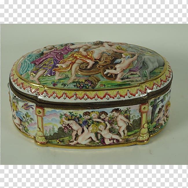 Capodimonte porcelain Box Steampunk Safe, antique transparent background PNG clipart