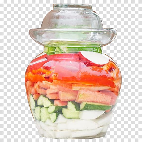Pickled cucumber Pickling Kimchi Chinese cabbage Glass, Glass pickle jar transparent background PNG clipart