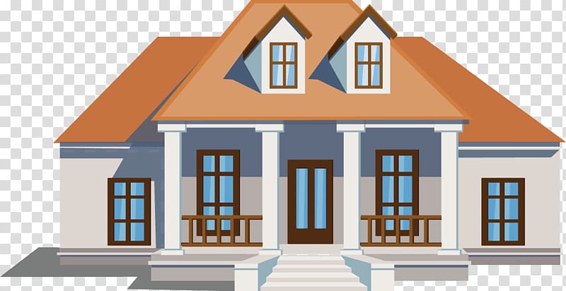 white and orange house illustration, Danziger School Villa Home Architecture, Beautifully designed house transparent background PNG clipart