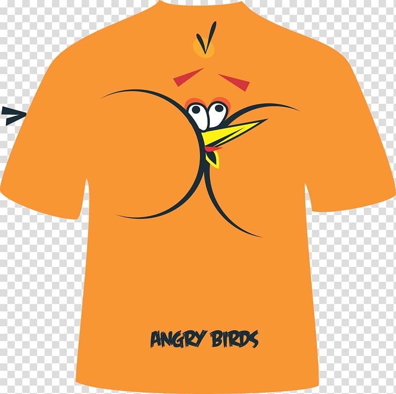 T-shirt Angry Birds Sleeve Screen printing Shoulder, T-shirt transparent background PNG clipart