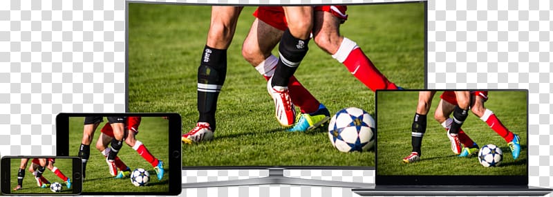 Multi-screen video Television set Mobile Phones Over-the-top media services, Soccer Screening transparent background PNG clipart