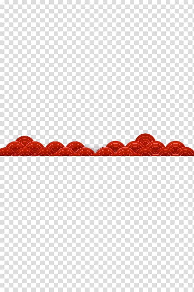 red wave illustration, Chinese style decoration,cloud transparent background PNG clipart