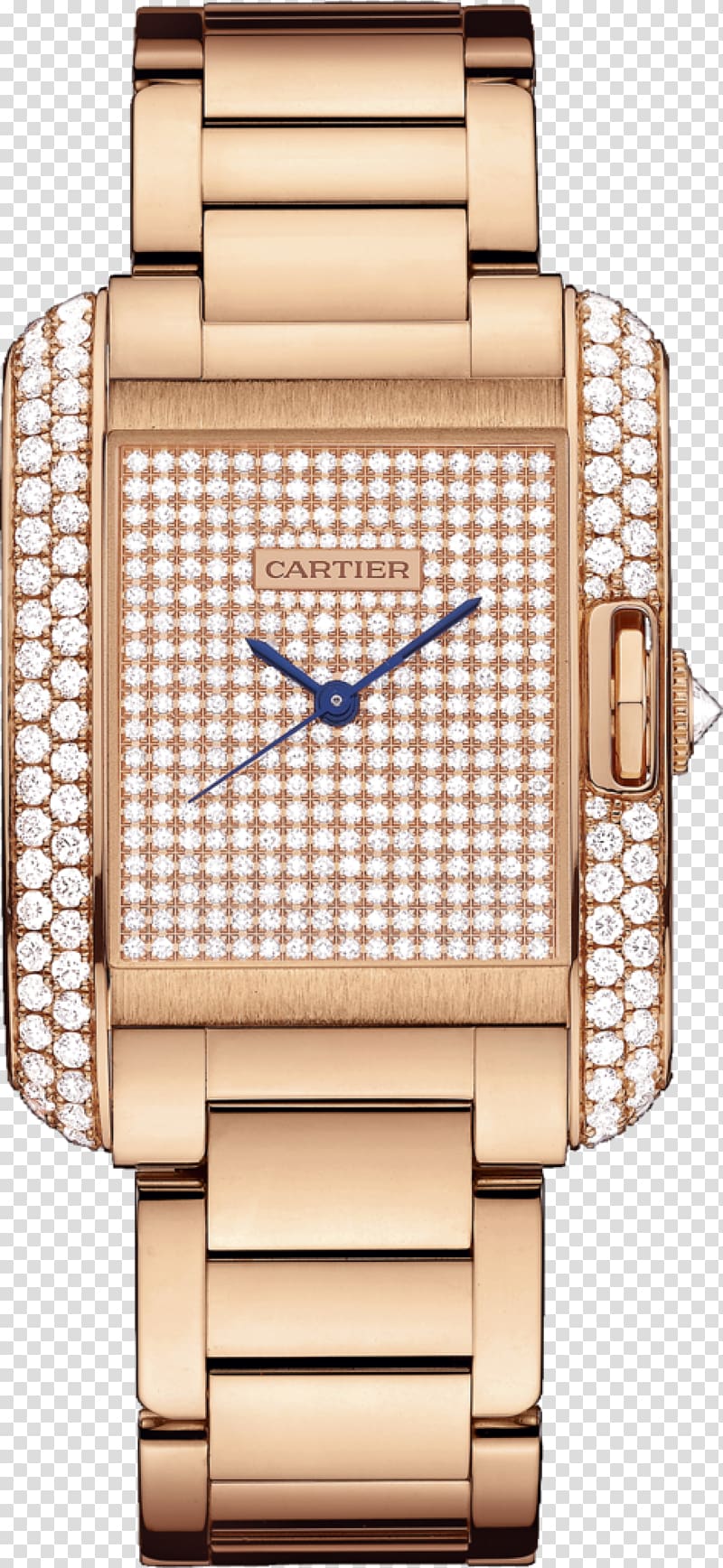 Cartier Tank Anglaise Watch Gold, watch transparent background PNG clipart