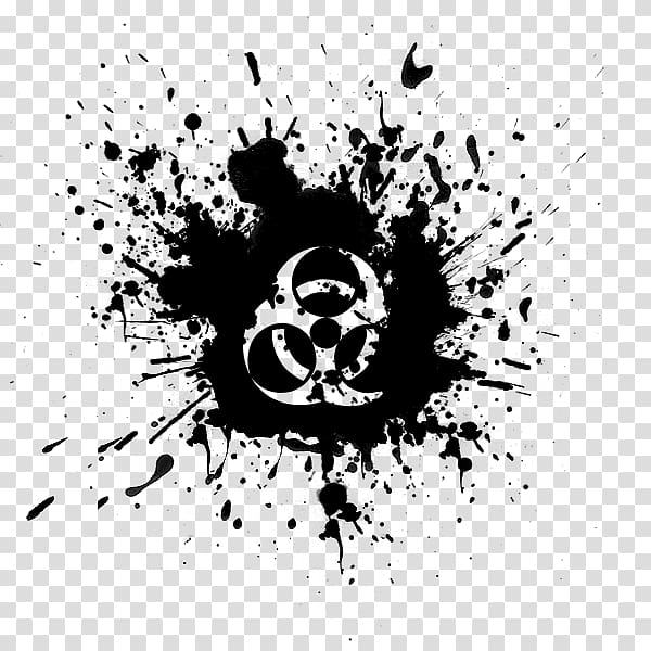 Ink Maliket El Ehsas Drawing, Biohazard Symbol transparent background PNG clipart