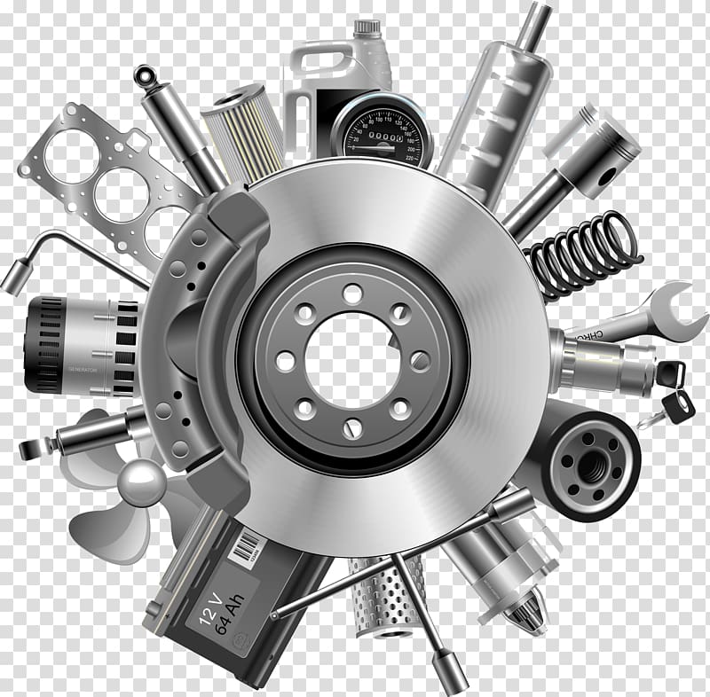 gray steel rotor disc, Car Spare part , auto parts transparent background PNG clipart