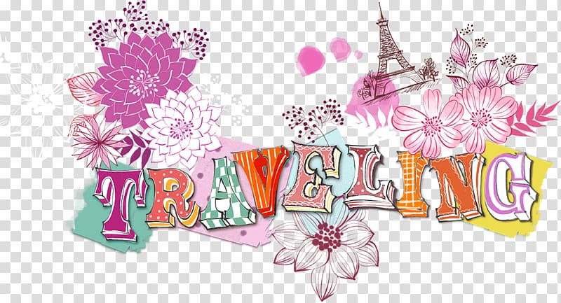Eiffel Tower Tourism Pattern, Travel pattern background transparent background PNG clipart